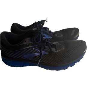 Brooks Mens Ghost 12 1103161D024‎ Black Blue Running Shoes Lace Up Size 11.5